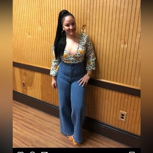 Zara high waisted bell bottoms pants